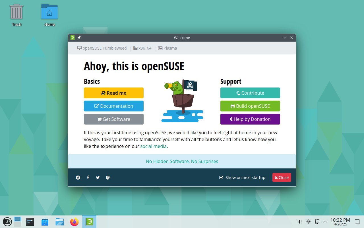 openSUSE KDE desktop